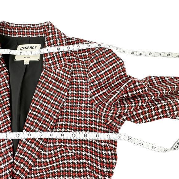 L'AGENCE Chamberlain Check Peaked Lapel Blazer in Burnt Sienna 8|M - Picture 9 of 11